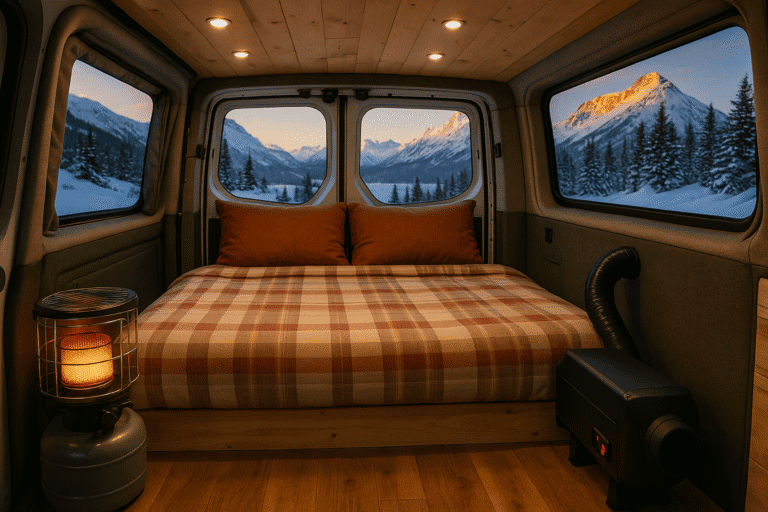 how to heat a van in winter